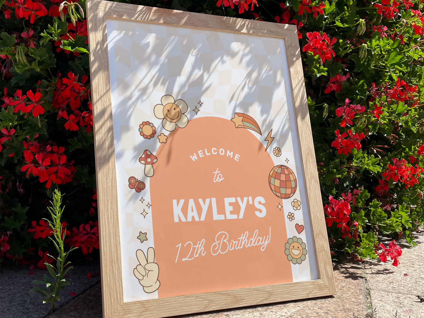 Groovy Daisy Retro Girl Birthday Party Invitation Bundle