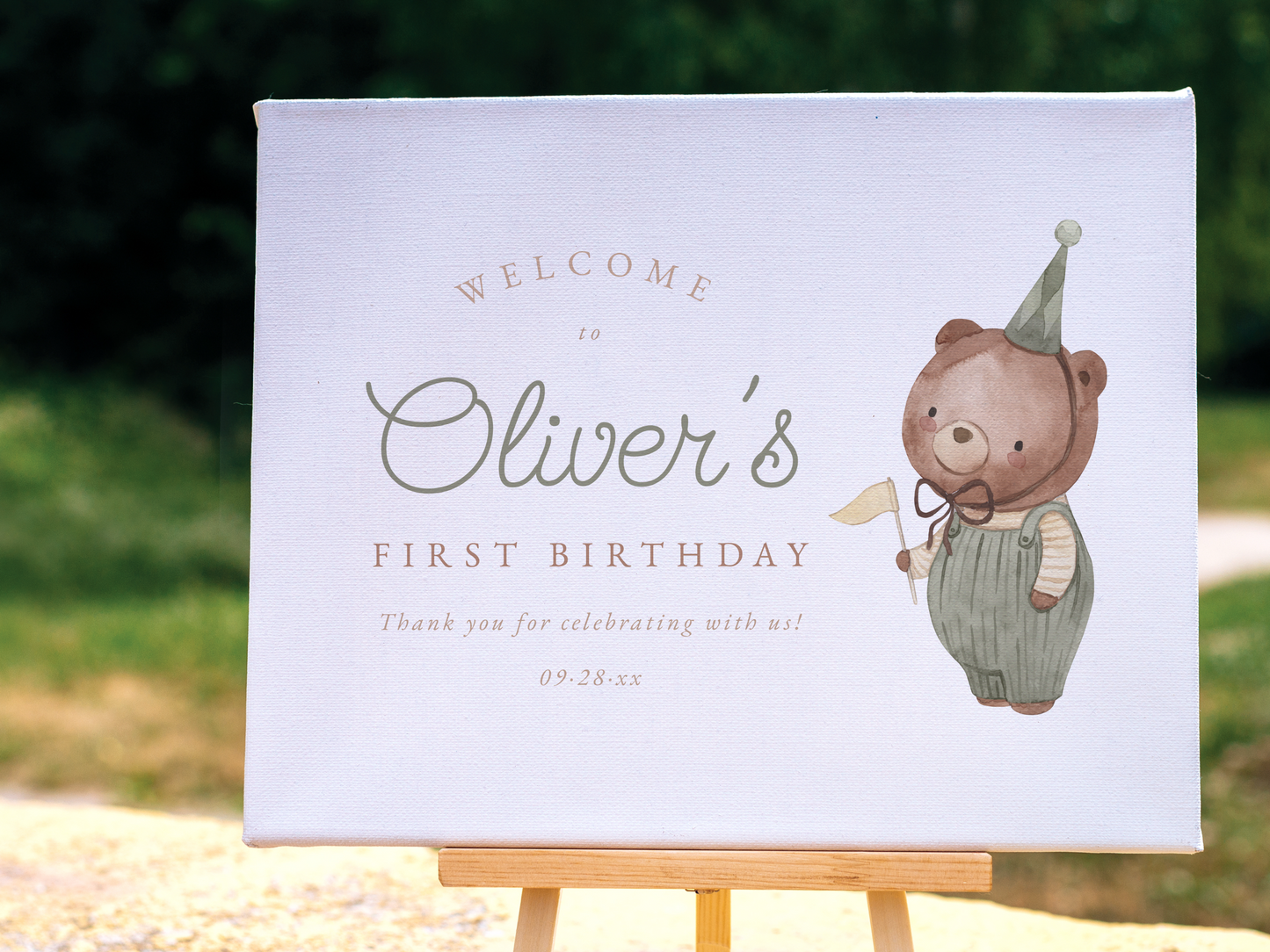 Teddy Bear 1st Birthday Party Invitation Bundle