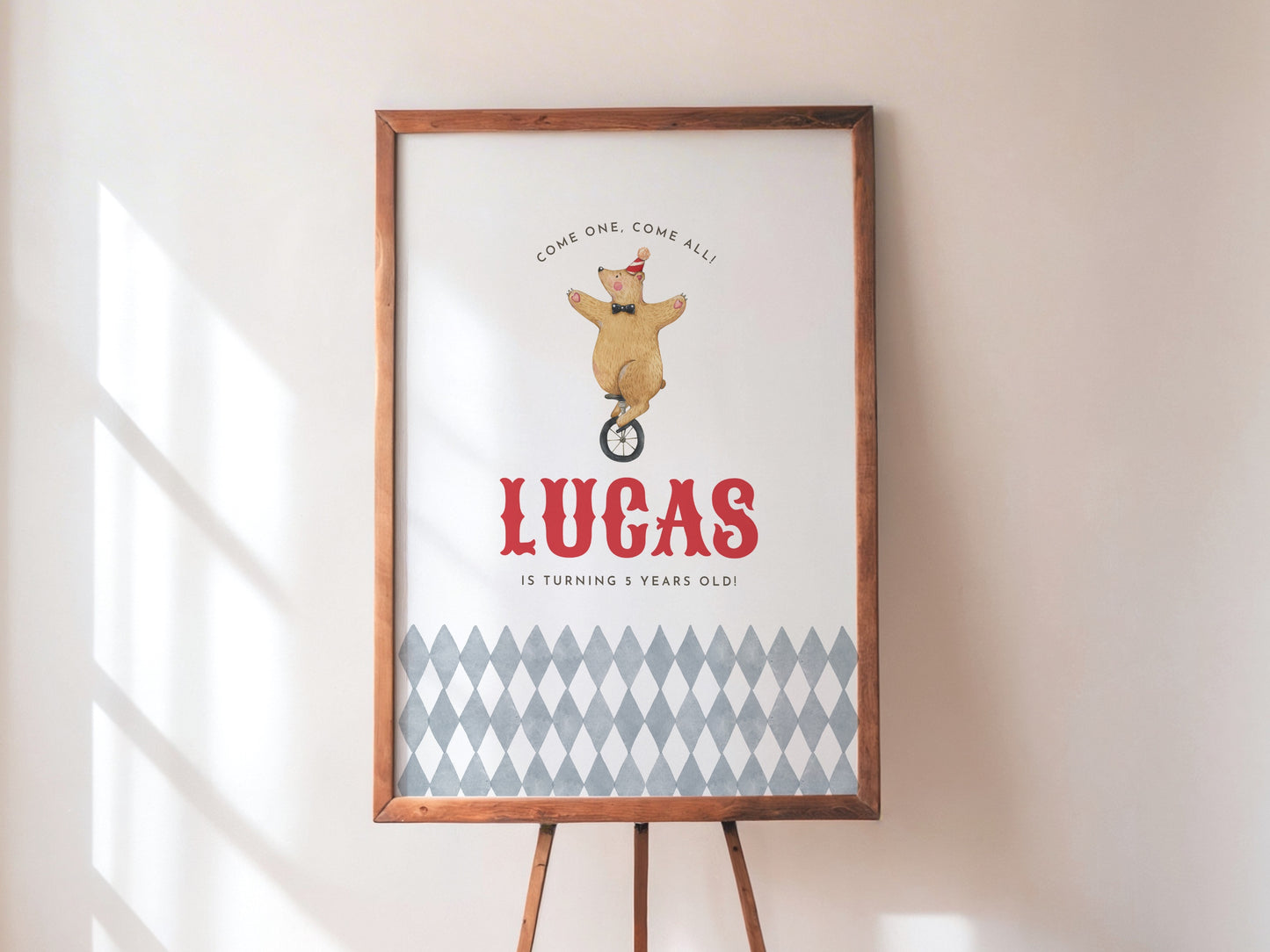 Vintage Circus Animals Boy Birthday Invitation Bundle