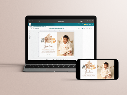 Woodland Animals First Birthday Party Invitation