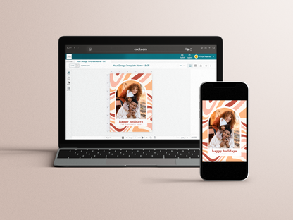 Modern Arch Groovy Christmas Holiday Photo Card