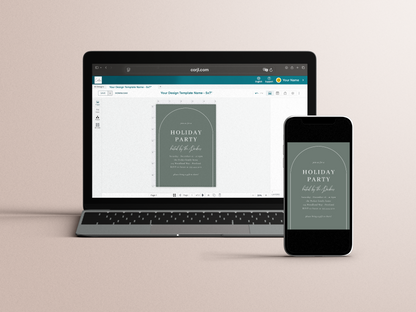 Boho Modern Arch Christmas Holiday Party Invitation