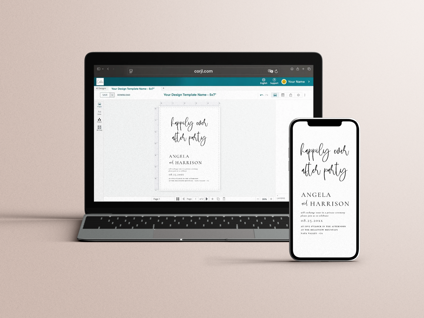 Happily Ever After Party Modern Wedding Reception Photo Invitation