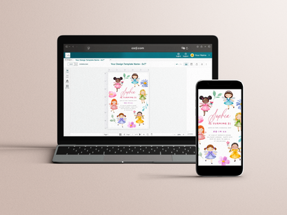 Fairy Garden Watercolor Floral Birthday Party Invitation