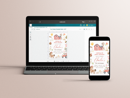 Farm Animals Barn Birthday Party Invitation