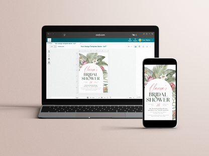 Tropical Floral Arch Bridal Shower Invitation
