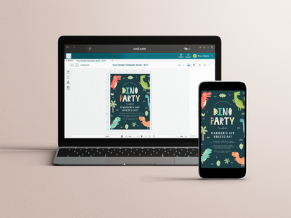 Dino Boy Birthday Party Invitation