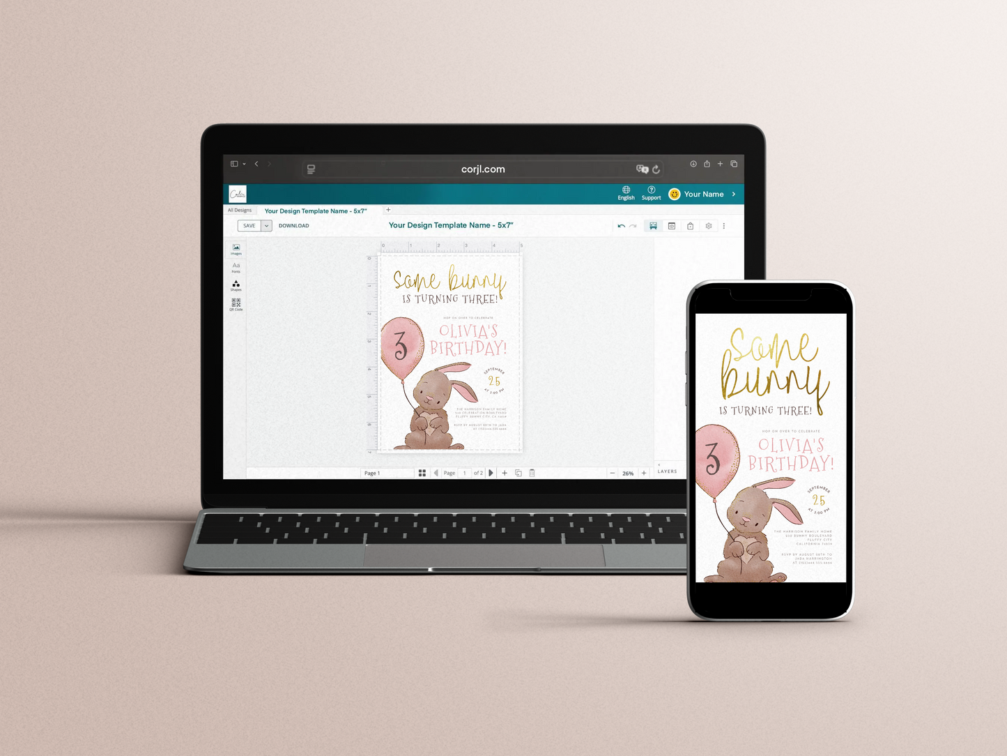 Some Bunny Spring Birthday Party Invitation