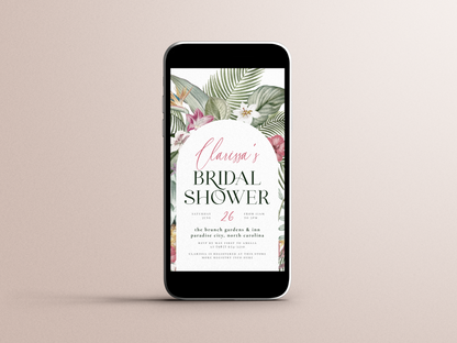 Tropical Floral Arch Bridal Shower Invitation