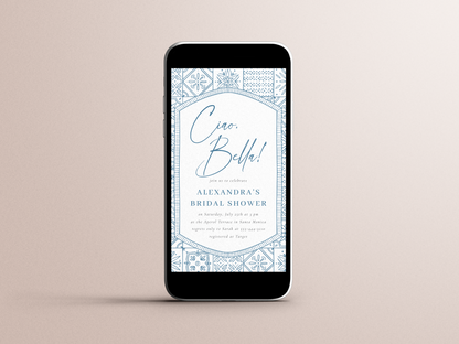 Ciao Bella Italian Tiles Bridal Shower Invitation Bundle