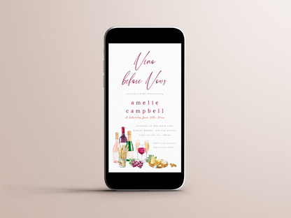 Vino Before Vows Wine Bridal Shower Invitation Bundle