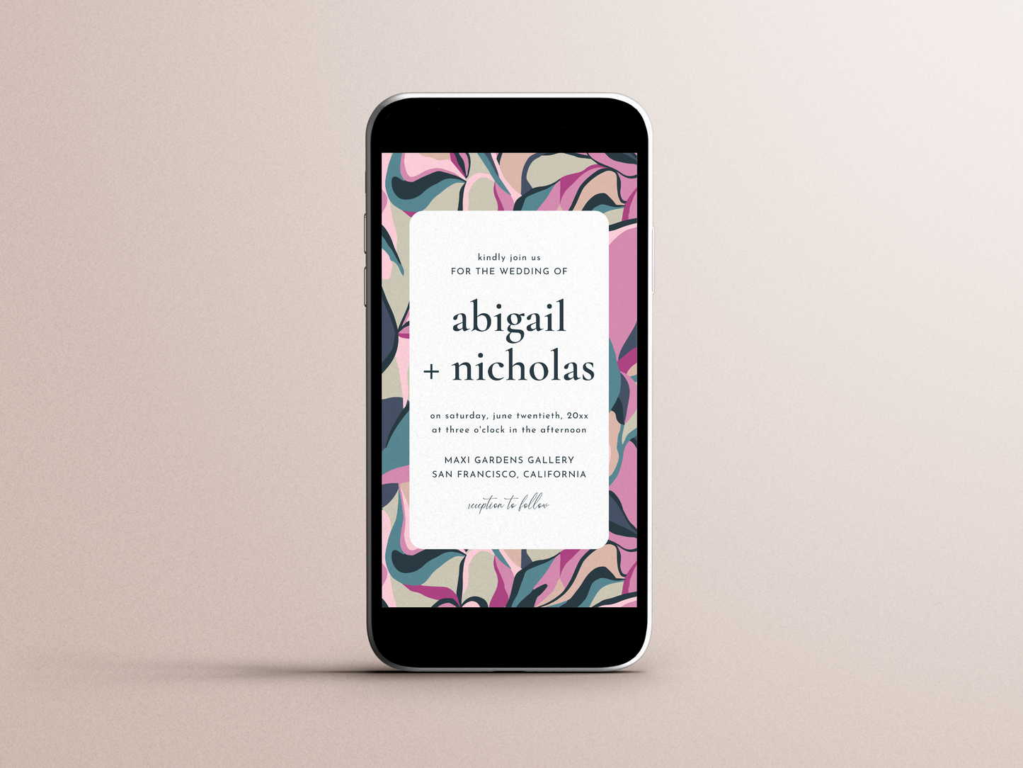 Maximalist Bold Colorful Floral Wedding Invitation