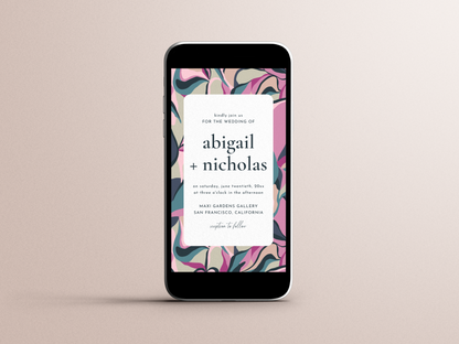 Maximalist Bold Colorful Floral Wedding Invitation