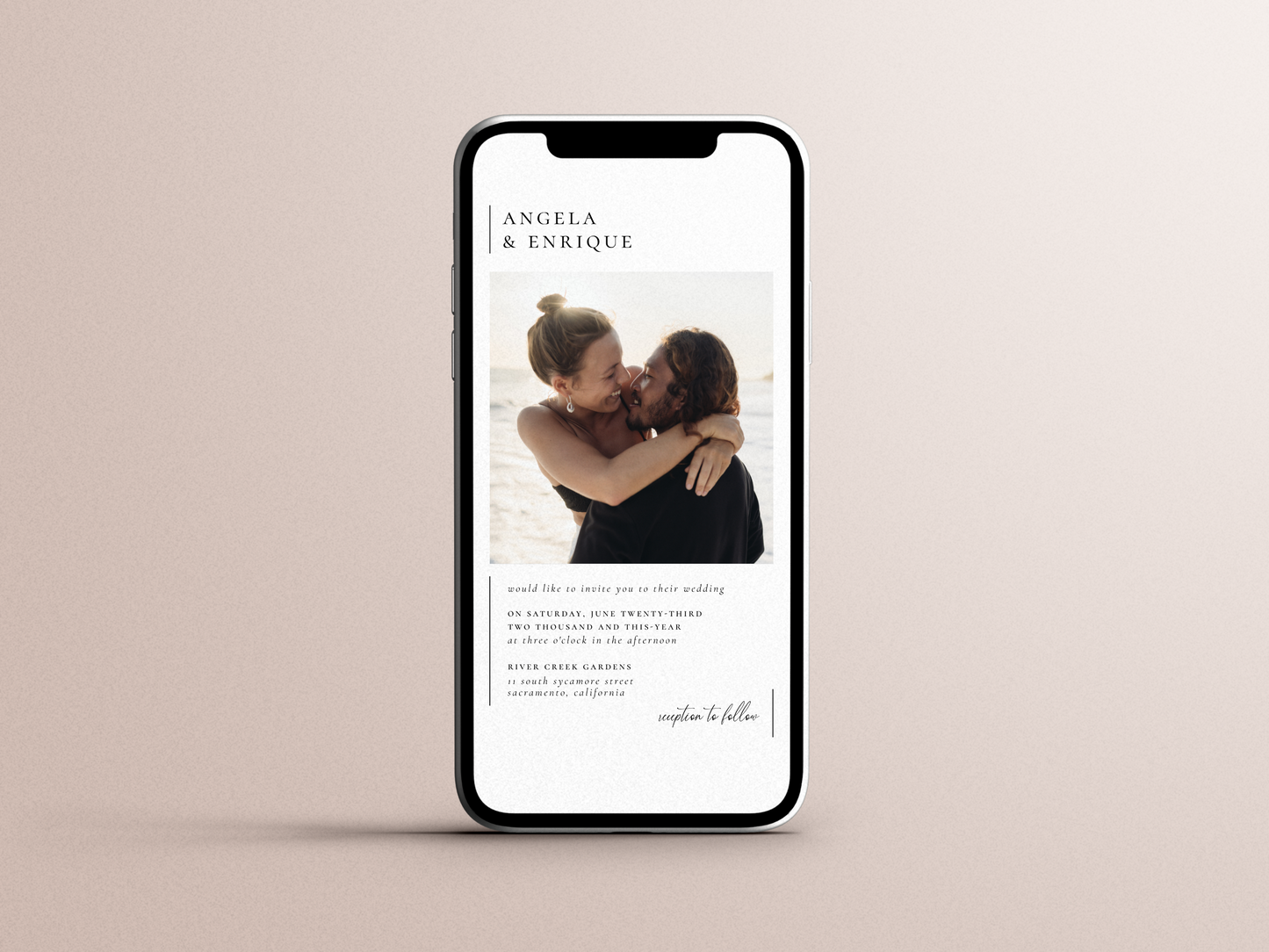 Simple, Modern & Minimalist Photo Wedding Invitation