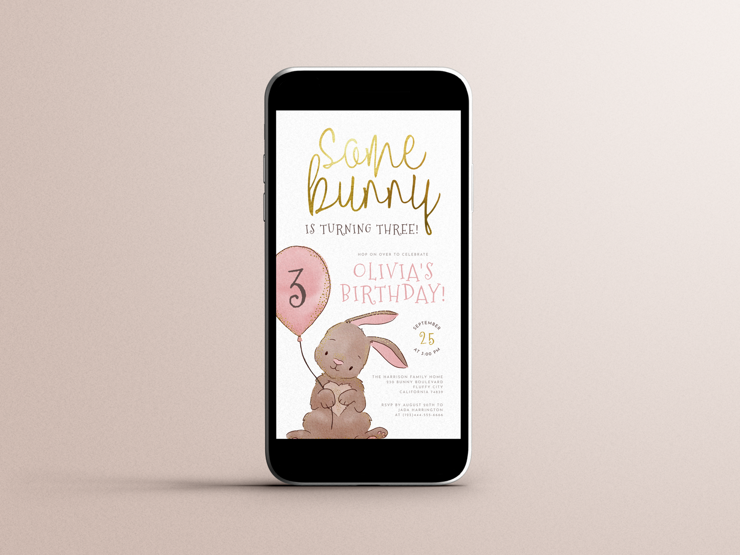 Some Bunny Spring Birthday Party Invitation