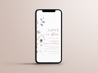 Love in Bloom Wildflower Bridal Shower Invitation Bundle