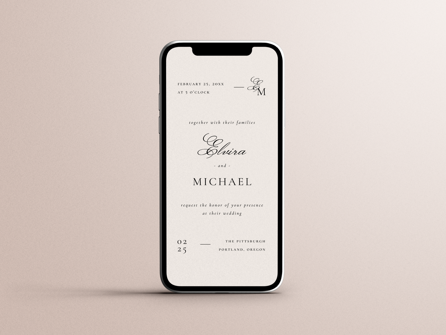 Minimalist Editorial Photo Luxury Wedding Invitation