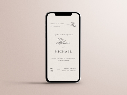 Minimalist Editorial Photo Luxury Wedding Invitation