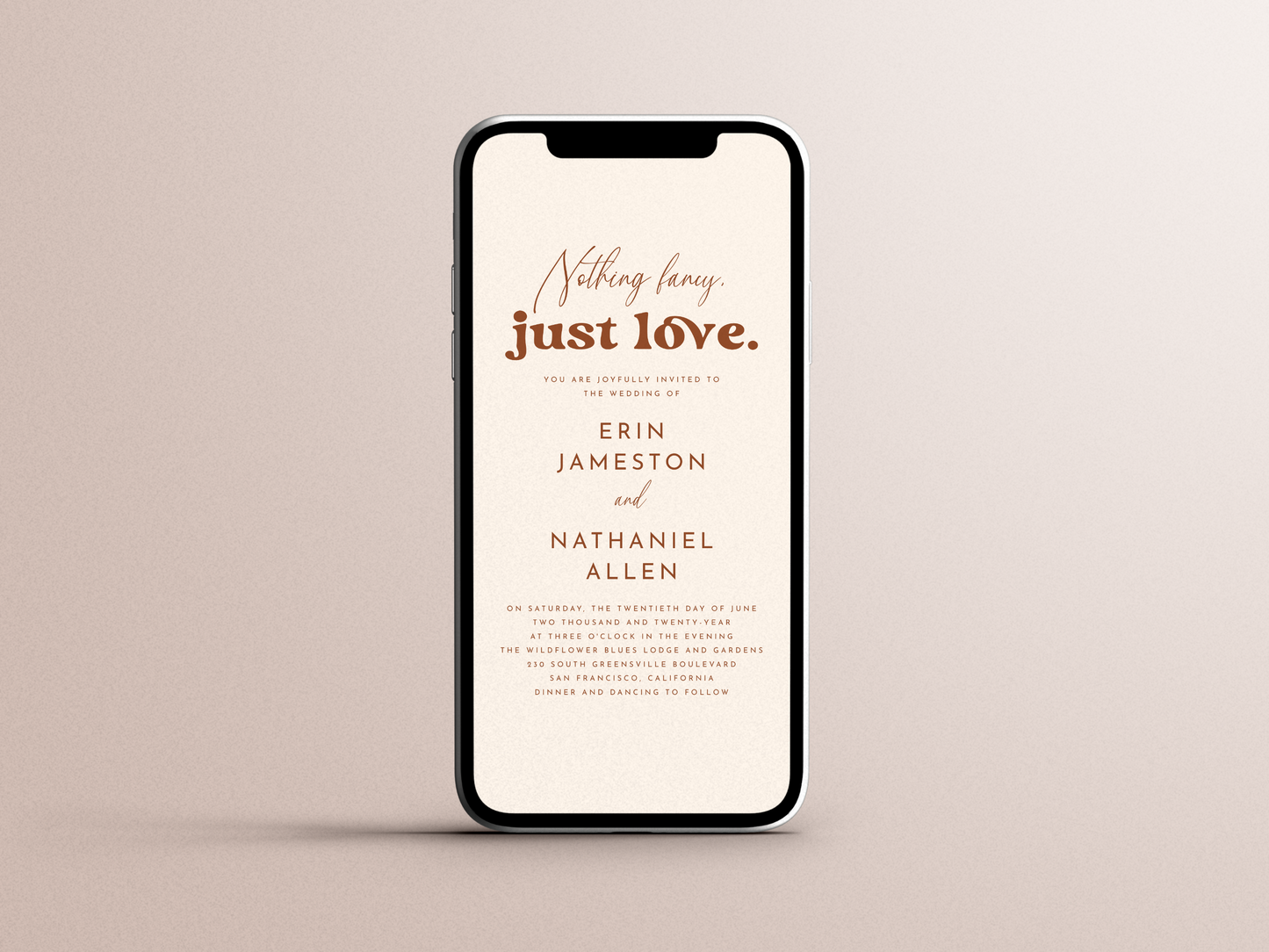 Nothing Fancy, Just Love Retro Groovy Wedding Invitation Suite